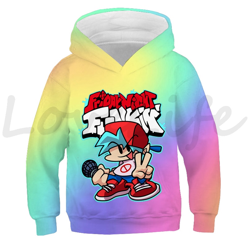 Friday Night Funkin Hoodies Boys Girls Cartoon 3D Prints Sweatshirts Autumn Hoodie Coats Fnf Game Pullover - Cube Fidget